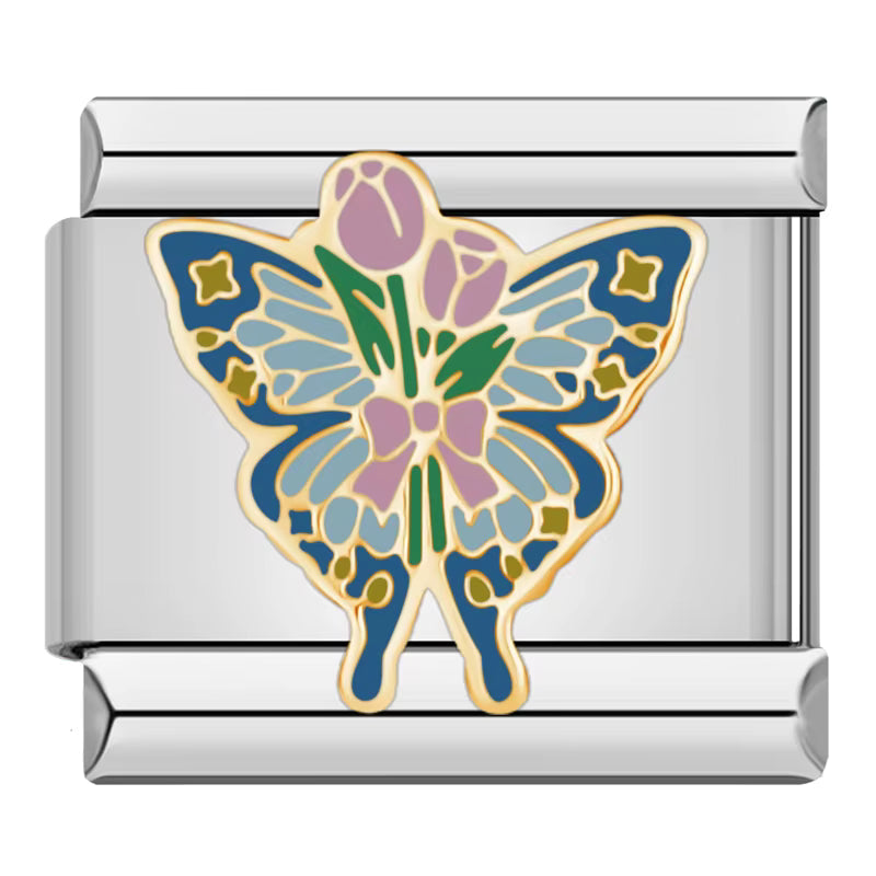 Charm Borboleta e Rosa - Blisca®