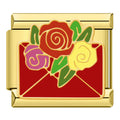 Charm Carta e Flores Gold - Blisca®