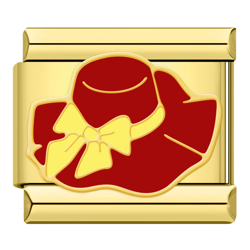 Charm Chapéu Vermelho Gold - Blisca®