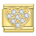 Charm Coração Cravejado Gold - Blisca®