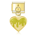 Charm Coração Flame Amarelo Gold - Blisca®