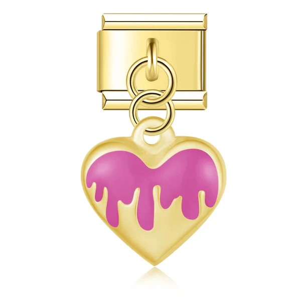 Charm Coração Flame Pink Gold - Blisca®