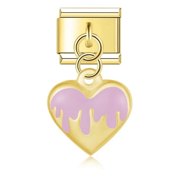 Charm Coração Flame Rosa Gold - Blisca®