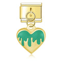 Charm Coração Flame Verde Gold - Blisca®