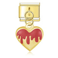 Charm Coração Flame Vermelho Gold - Blisca®