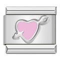 Charm Coração Rosa com Flecha - Blisca®