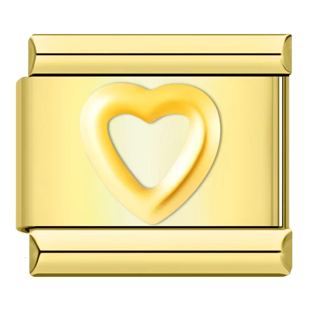 Charm Coração Vazado Gold - Blisca®
