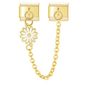 Charm Corrente Margarida Branca Gold - Blisca®