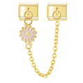 Charm Corrente Margarida Rosa Gold - Blisca®