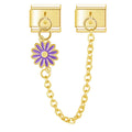 Charm Corrente Margarida Roxa Gold - Blisca®