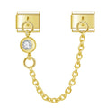 Charm Corrente Ponto de Luz Branco Gold - Blisca®