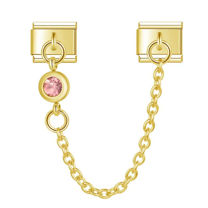 Charm Corrente Ponto de Luz Rosa Gold - Blisca®