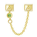 Charm Corrente Ponto de Luz Verde Gold - Blisca®