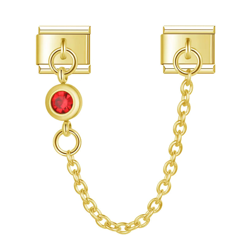 Charm Corrente Ponto de Luz Vermelho Gold - Blisca®