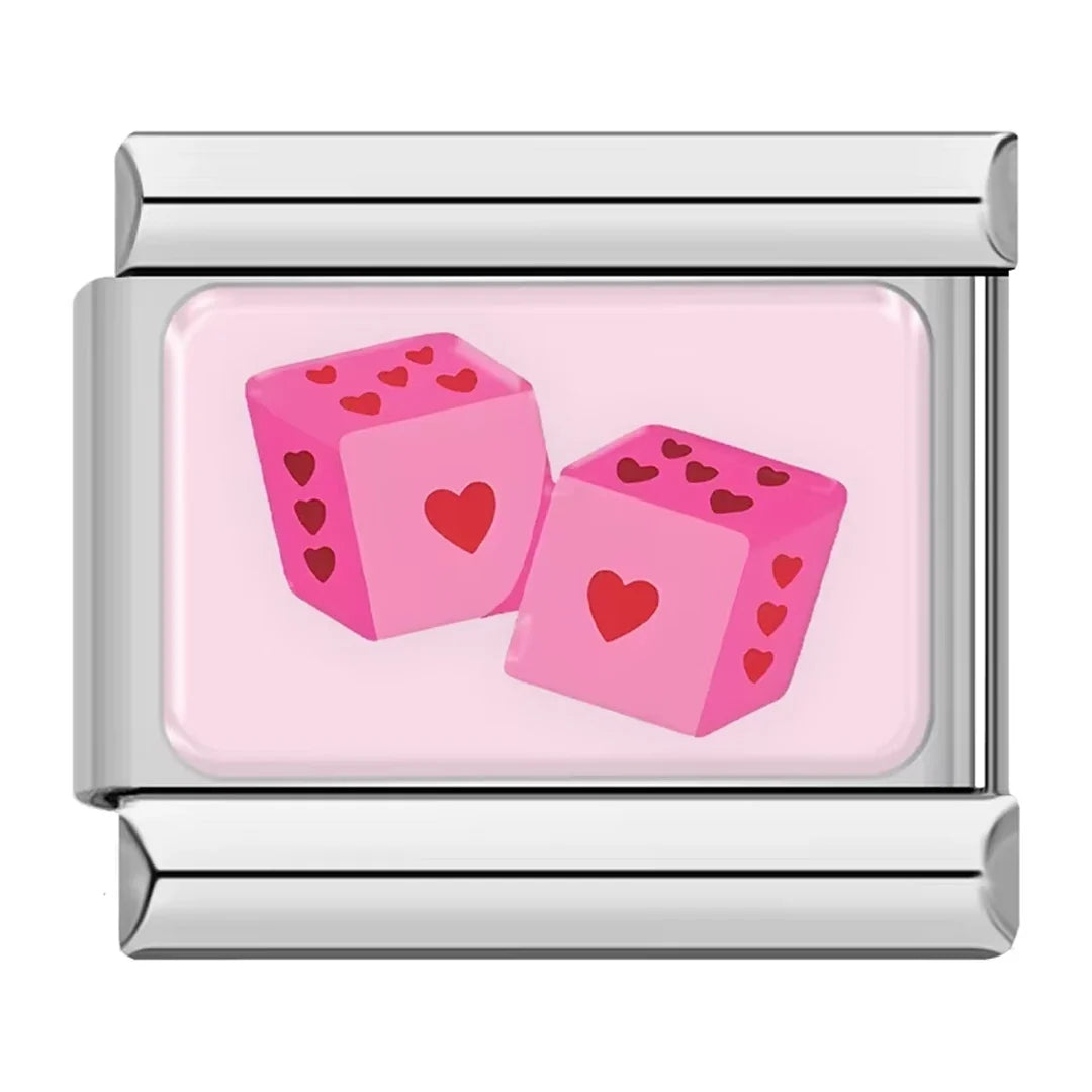 Charm Dados do Amor Rosa - Blisca®