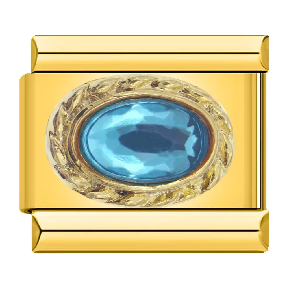 Charm Dalila Gold Pedra Azul - Blisca®