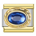 Charm Dalila Line Gold Pedra Azul - Blisca®