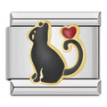 Charm Gatinho Preto e Coração - Blisca®