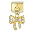 Charm Laço Cravejado Gold - Blisca®