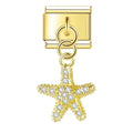 Charm Linda Estrela do Mar Cravejada Gold - Blisca®