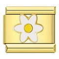 Charm Linda Margarida Branca Gold - Blisca®