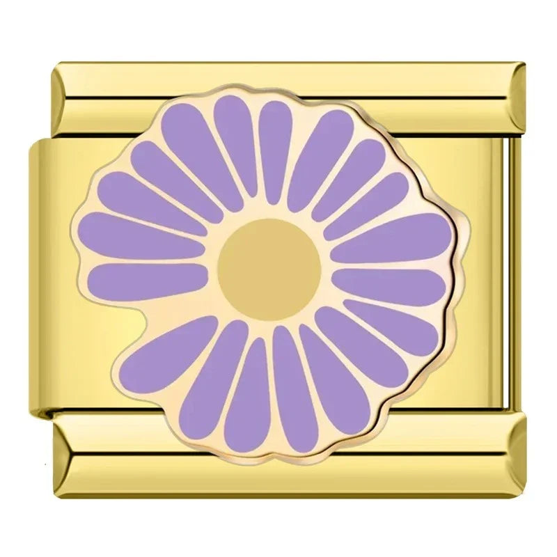 Charm Linda Margarida Lilás Gold - Blisca®