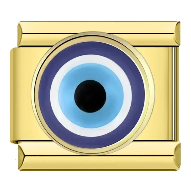 Charm Olho Grego Circle Gold - Blisca®