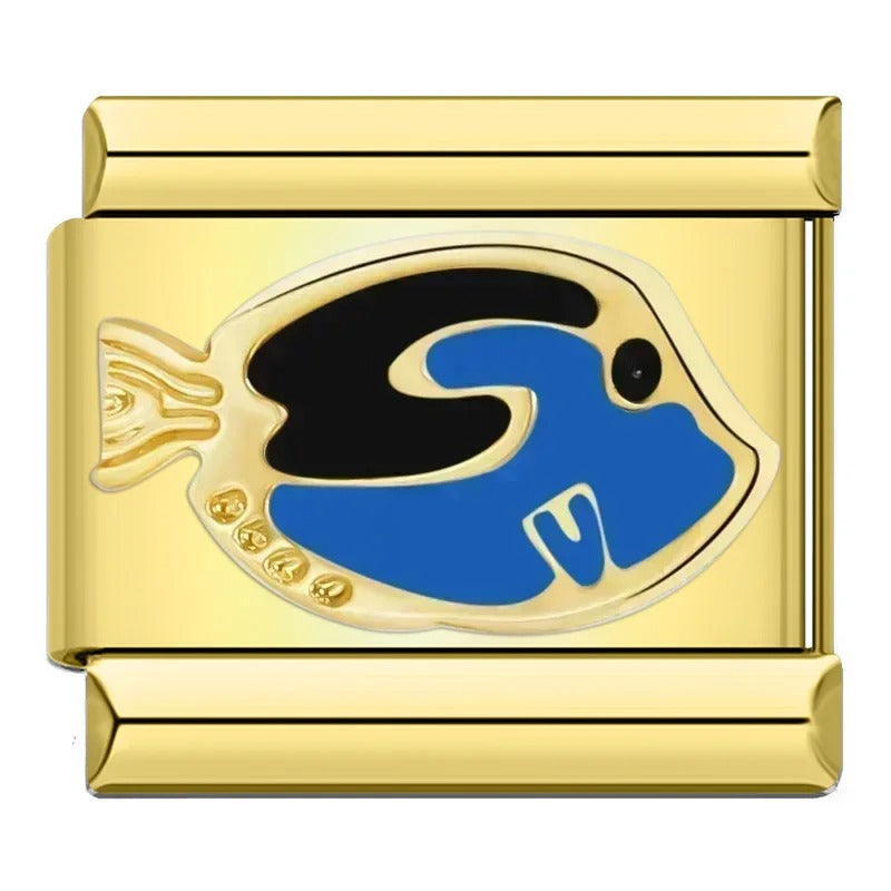 Charm Peixinho Azul Gold - Blisca®
