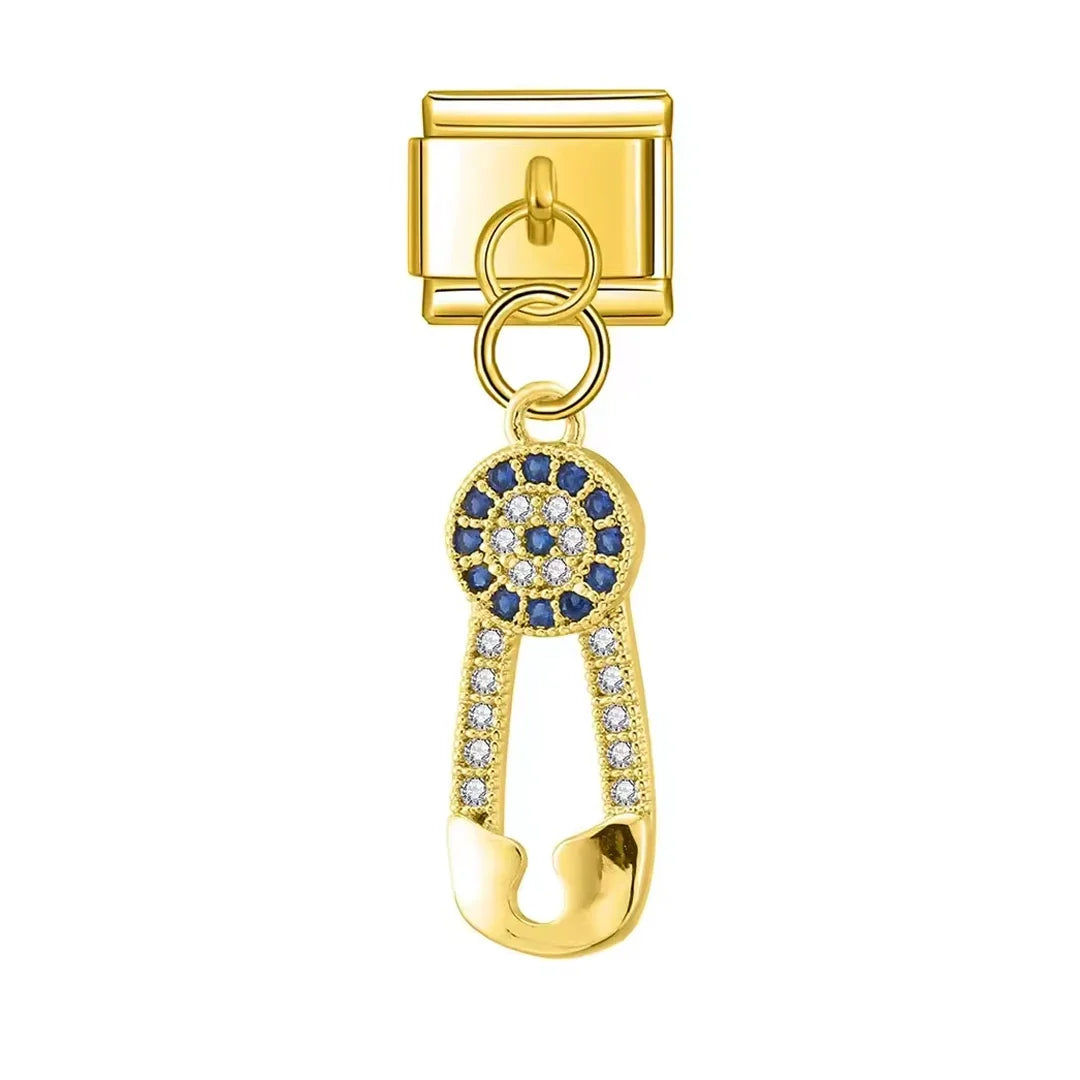 Charm Pendant Alfinete Cravejado Gold - Blisca®