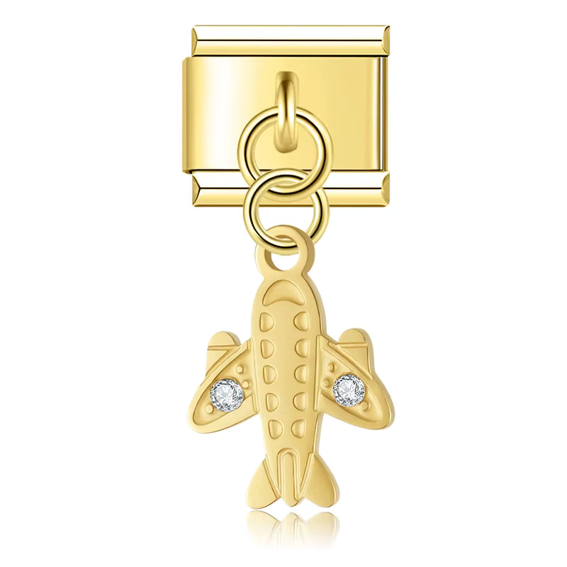 Charm Pendant Avião Gold - Blisca®