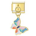Charm Pendant Borboleta Colorida Gold - Blisca®