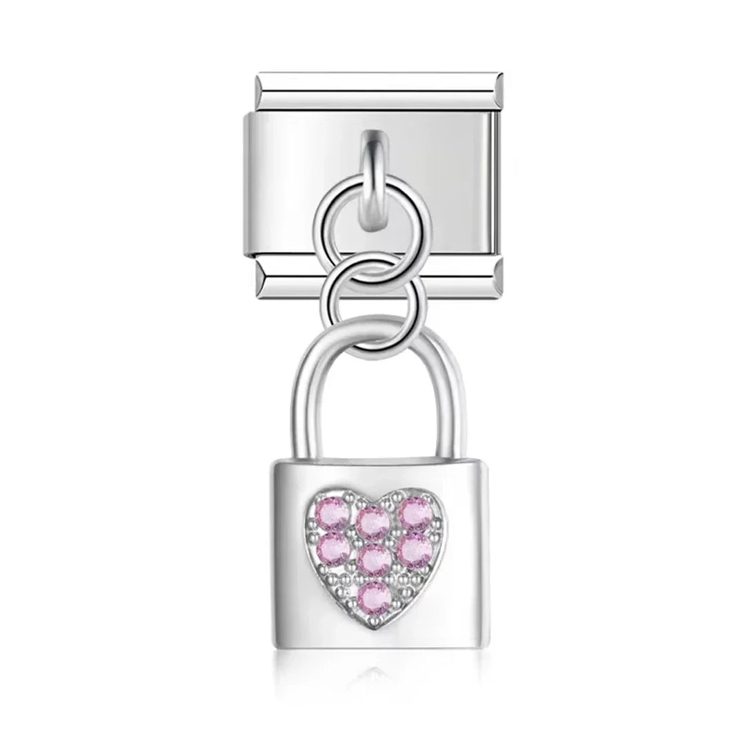 Charm Pendant Cadeado Lover Rosa - Blisca®