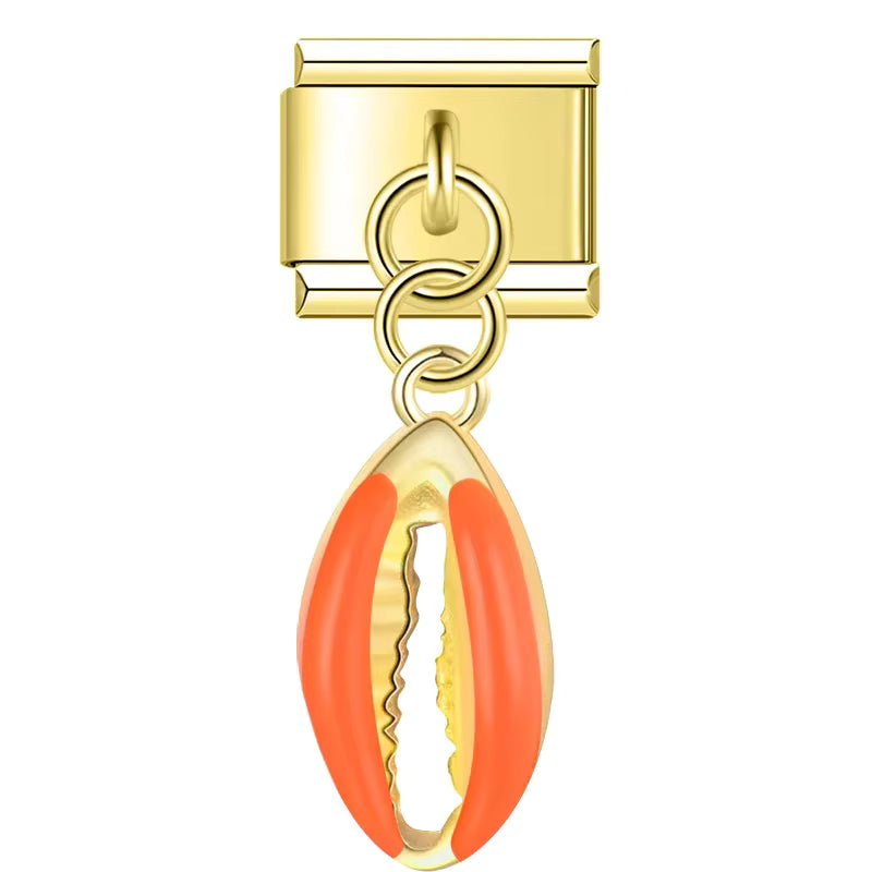 Charm Pendant Concha Laranja Gold - Blisca®