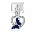 Charm Pendant Coração Cravejado e Borboleta - Blisca®