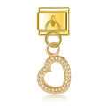 Charm Pendant Lindo Coração Vazado Gold - Blisca®