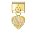 Charm Pendant Coração com Flores - Blisca®