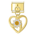 Charm Pendant Coração e Margarida Gold - Blisca®