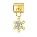 Charm Pendant Floco de Neve Cravejado Gold - Blisca®