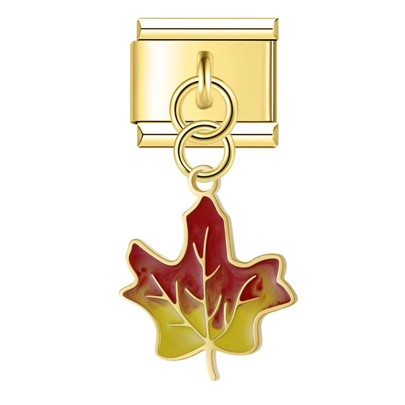 Charm Pendant Flor de Outono Gold - Blisca®