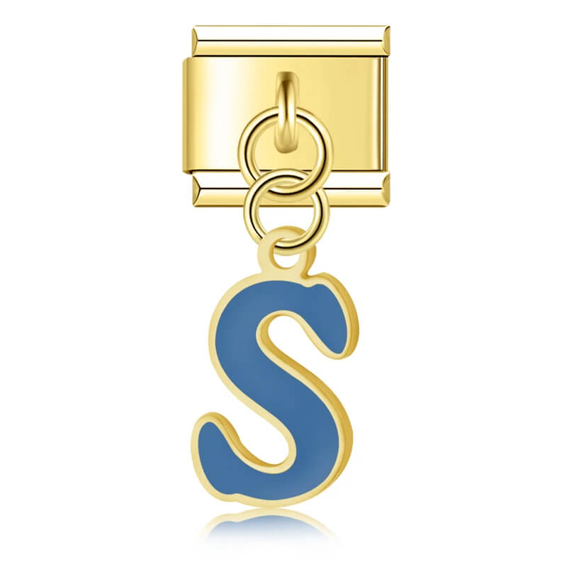 Charm Pendant Colorful Gold Initials - Blisca®