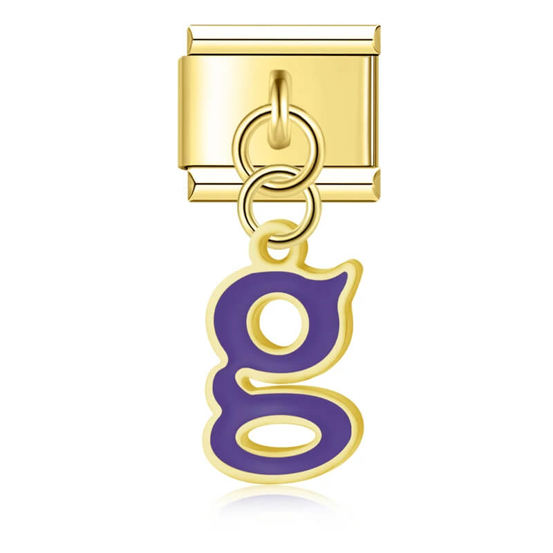 Charm Pendant Colorful Gold Initials - Blisca®
