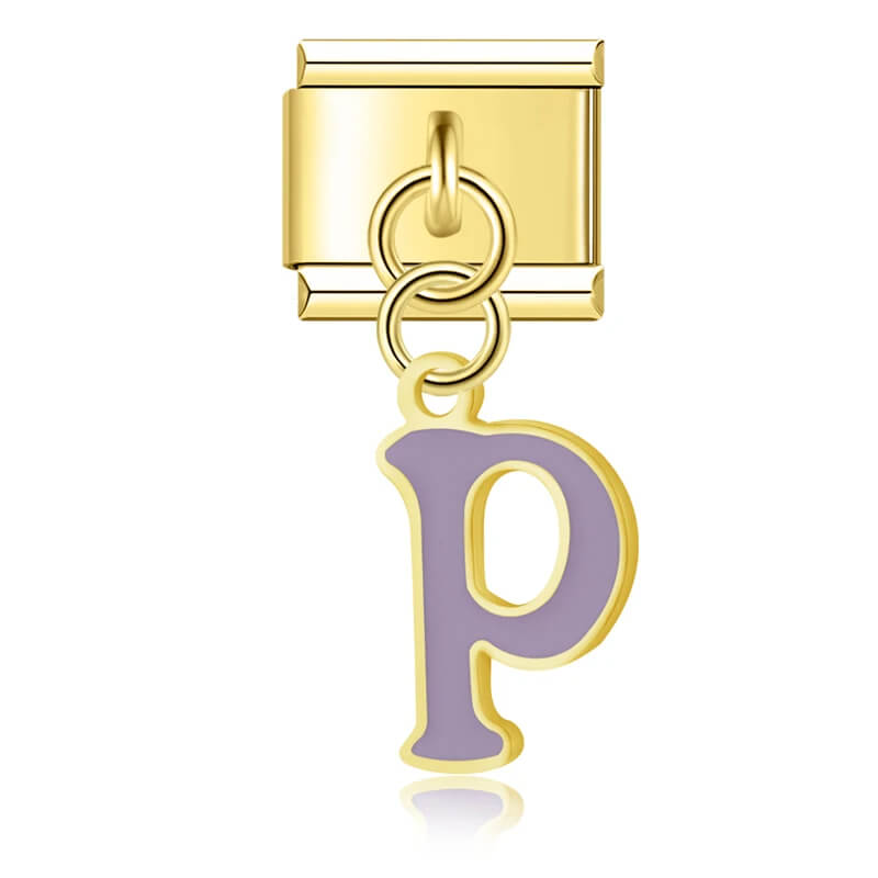 Charm Pendant Colorful Gold Initials - Blisca®