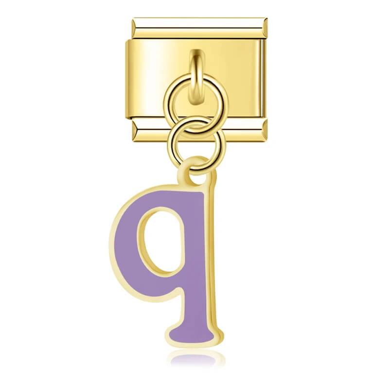 Charm Pendant Colorful Gold Initials - Blisca®