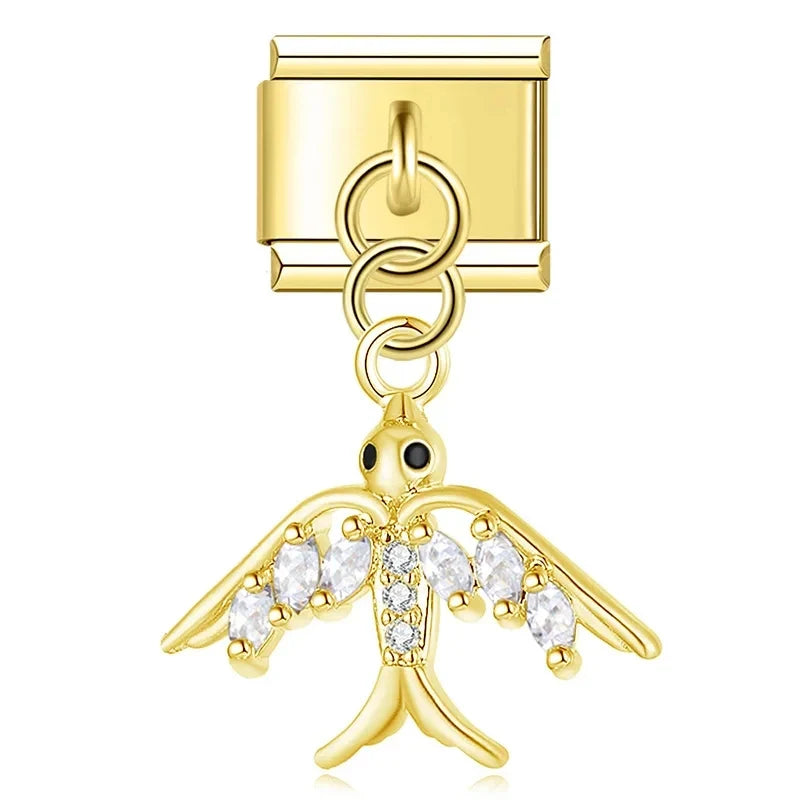 Charm Pendant Linda Andorinha Gold - Blisca®