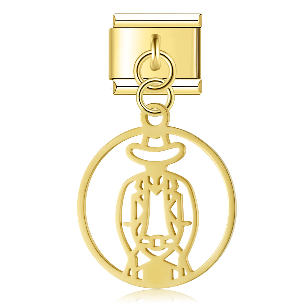 Charm Pendant Peão de Rodeio Gold - Blisca®