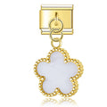 Charm Pendant Trevo Branco Gold - Blisca®