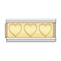 Charm Plaquinha Corações Gold - Blisca®