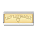 Charm Plaquinha Eu Amo a Minha Família Gold - Blisca®