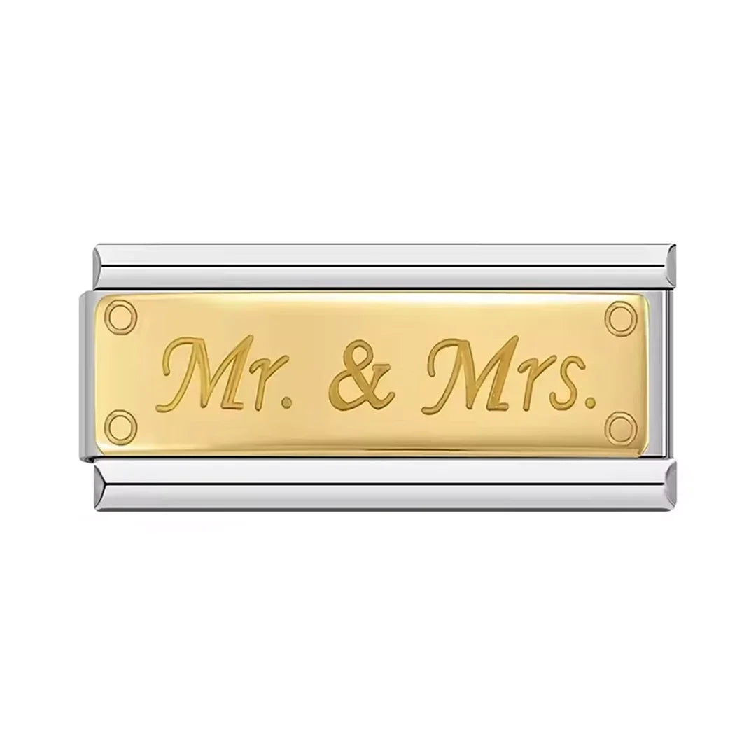Charm Plaquinha Mr. & Mrs. - Blisca®