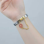 Charm Corrente Margarida Rosa Gold - Blisca®